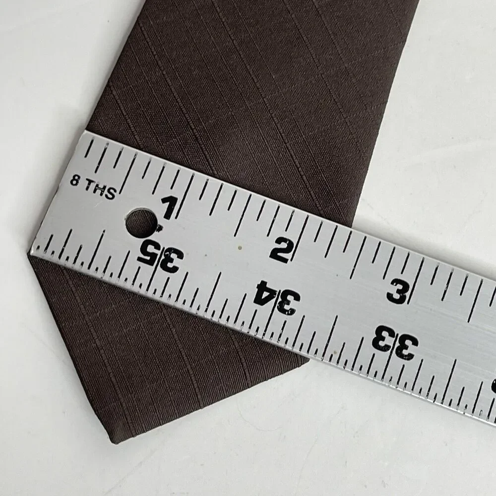 Vintage Tie Craft Texturized Polyester‎ Necktie Brown Slim Classic
